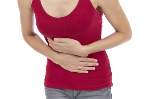 Woman with a stomach pain